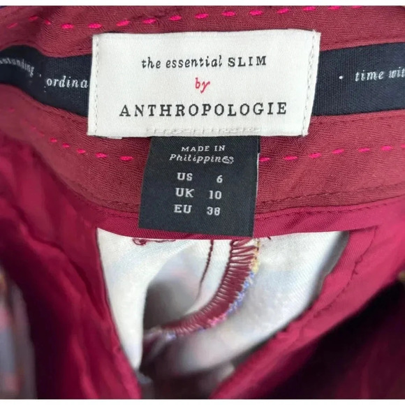 Anthropologie Womens The Essential Slim Printed Trousers Multicolor Size 6 - Picture 6 of 15